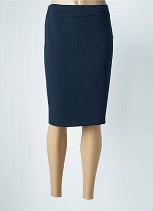 Jupe mi-longue taille à pinces bleu FRANK WALDER femme