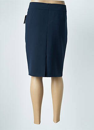 Jupe mi-longue taille à pinces bleu FRANK WALDER femme