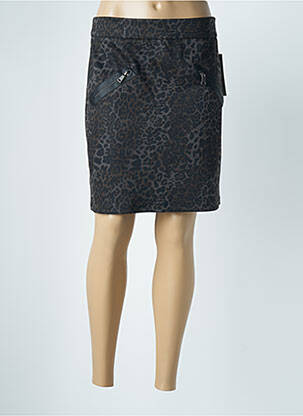 Jupe courte coupe droite marron EVA KAYAN femme