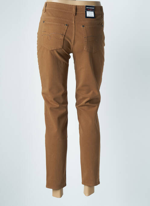 Jeans coupe slim stretch taille normale marron ANNA MONTANA femme