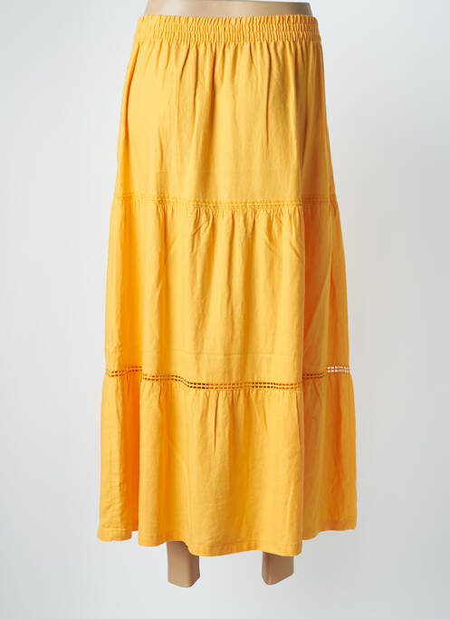 Jupe longue tissage crêpe orange ÉTYMOLOGIE femme