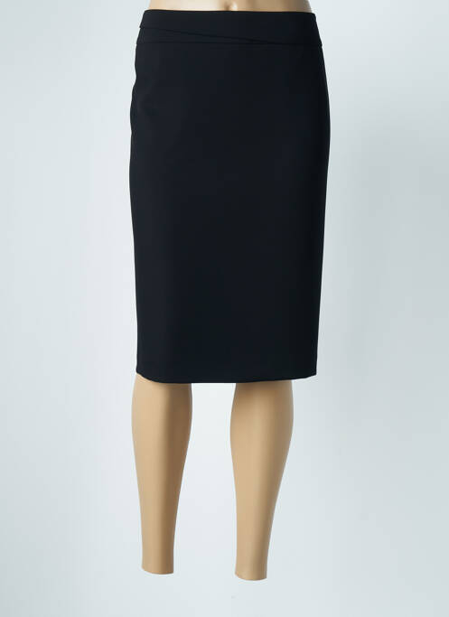Jupe mi-longue coupe droite noir FRANK WALDER femme