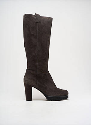 Bottes nubuck talon de 7 à 9cm marron GADEA femme