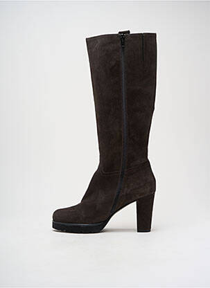 Bottes nubuck talon de 7 à 9cm marron GADEA femme