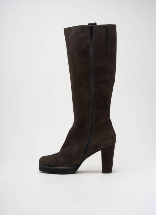 Bottes nubuck talon de 7 à 9cm marron GADEA femme