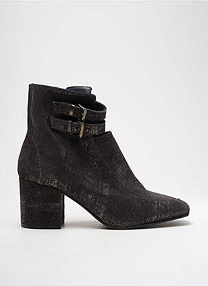 Bottines/boots tissage satiné talon de 4 à 6cm gris DONNA PIU femme