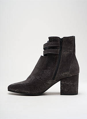 Bottines/boots tissage satiné talon de 4 à 6cm gris DONNA PIU femme