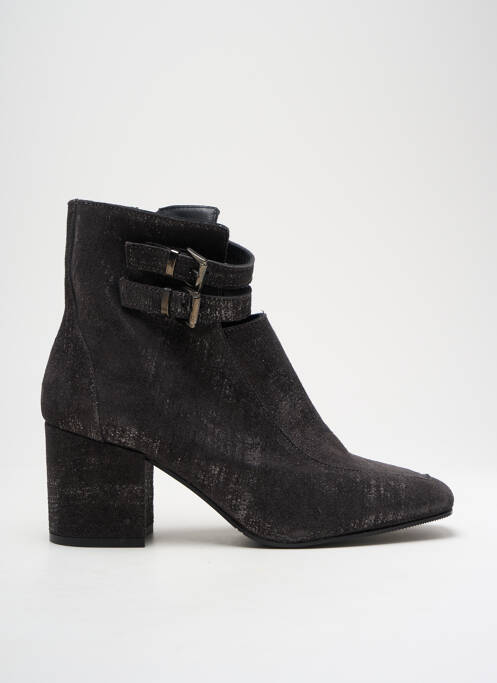 Bottines/boots tissage satiné talon de 4 à 6cm gris DONNA PIU femme