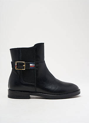 Bottines/boots matière lisse talon bas noir TOMMY HILFIGER fille