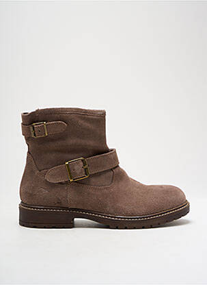 Bottines/boots nubuck talon plat jusqu'à 3cm marron ADOLIE femme