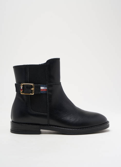 Bottines/boots matière lisse talon bas noir TOMMY HILFIGER fille