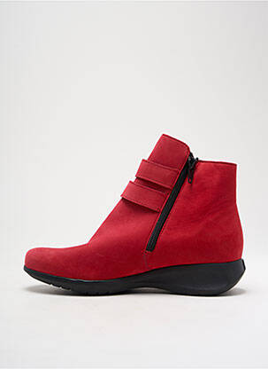 Bottines/boots nubuck talon de 4 à 6cm rouge HIRICA femme