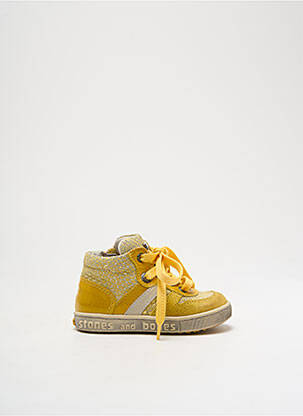 Bottillons tissage satiné bout rond jaune STONES AND BONES fille