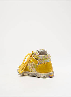Bottillons tissage satiné bout rond jaune STONES AND BONES fille