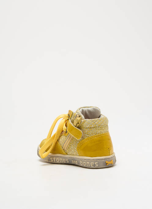 Bottillons tissage satiné bout rond jaune STONES AND BONES fille