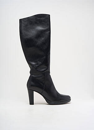 Bottes tissage satiné talon de 7 à 9cm noir MYMA femme