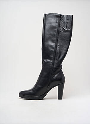 Bottes tissage satiné talon de 7 à 9cm noir MYMA femme