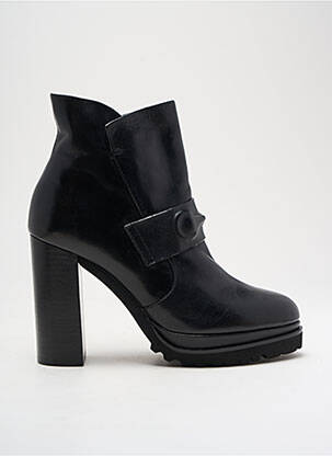 Bottines/boots matière lisse talon haut de 10cm et plus noir ELVIO ZANON femme