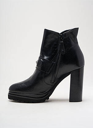 Bottines/boots matière lisse talon haut de 10cm et plus noir ELVIO ZANON femme