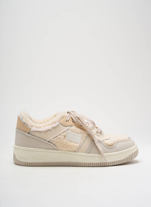 Baskets matière lisse talon de 4 à 6cm beige TOMMY HILFIGER femme