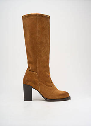 Bottes nubuck talon de 7 à 9cm marron PALLADIUM femme