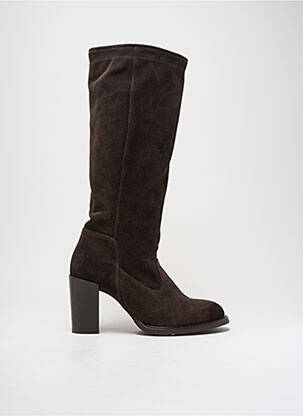 Bottes nubuck talon de 7 à 9cm marron fonce PALLADIUM femme