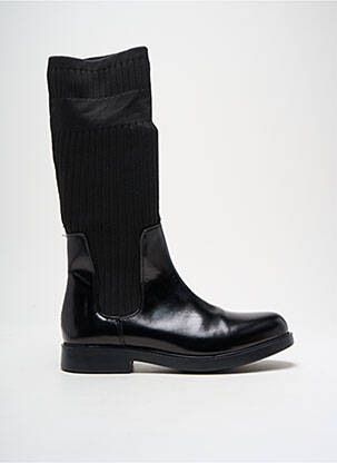 Bottes matière lisse talon plat jusqu'à 3cm noir BORGOROMA femme