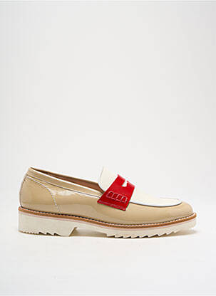 Mocassins matière lisse talon plat jusqu'à 3cm beige PERTINI femme