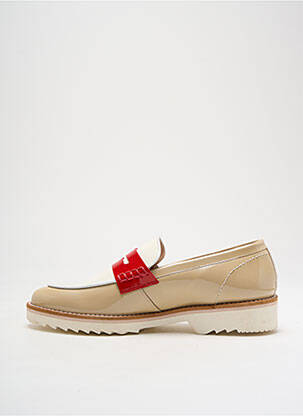 Mocassins matière lisse talon plat jusqu'à 3cm beige PERTINI femme