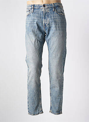 Jeans coupe droite fermeture zippée sous rabat boutonné bleu JACK & JONES homme