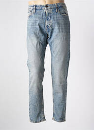 Jeans coupe droite fermeture zippée sous rabat boutonné bleu JACK & JONES homme