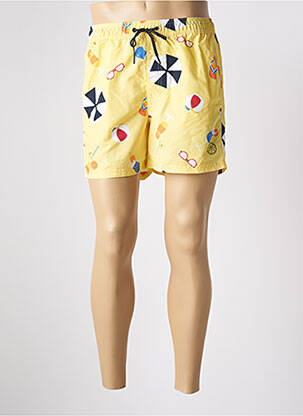 Short de bain tissage popeline jaune JACK & JONES homme