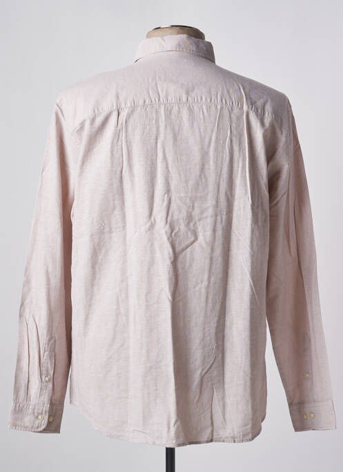 Chemise manches longues beige JACK & JONES pour homme