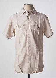 Chemise manches longues coupe droite beige JACK & JONES homme