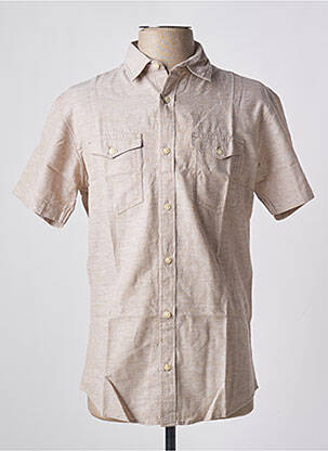 Chemise manches longues coupe droite beige JACK & JONES homme