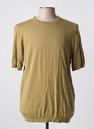 Pull col rond manches courtes vert JACK & JONES homme