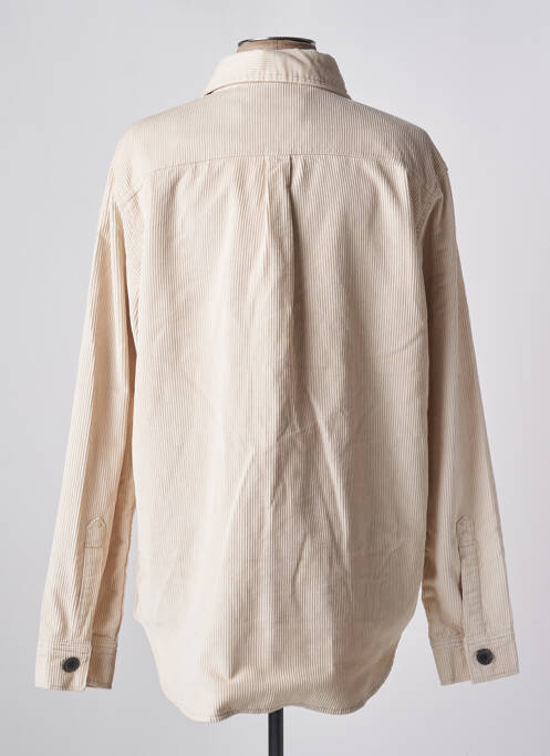 Chemise manches longues beige JACK & JONES pour homme