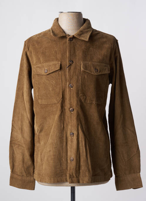 Chemise manches longues marron JACK & JONES pour homme