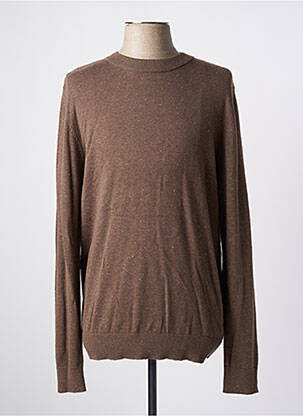 Pull stretch manches longues marron JACK & JONES homme