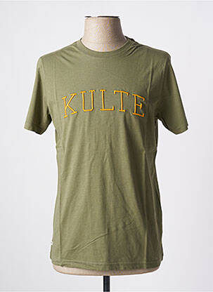 T-shirt broderie manches courtes vert KULTE homme