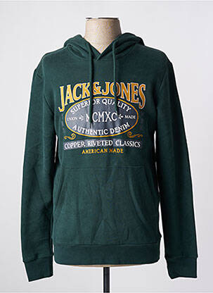 Sweat-shirt à capuche vert JACK & JONES pour homme