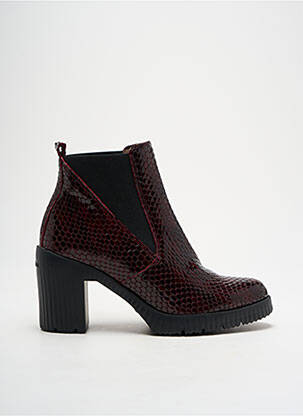 Bottines/boots tissage satiné talon de 4 à 6cm violet WONDERS femme