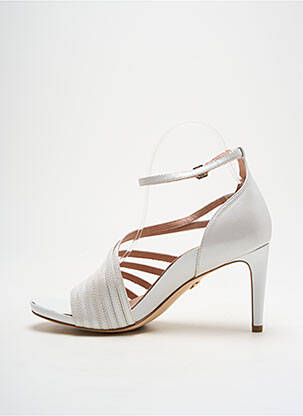 Sandales/nu pieds tissage satiné talon de 7 à 9cm blanc TAMARIS femme