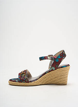 Espadrilles tissage satiné talon de 4 à 6cm rouge TAMARIS femme