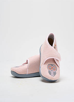 Chaussons/pantoufles semelle amovible bout rond rose GBB fille
