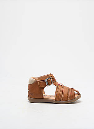 Sandales/nu pieds tissage satiné bout rond marron GBB enfant