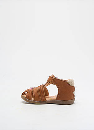 Sandales/nu pieds tissage satiné bout rond marron GBB enfant