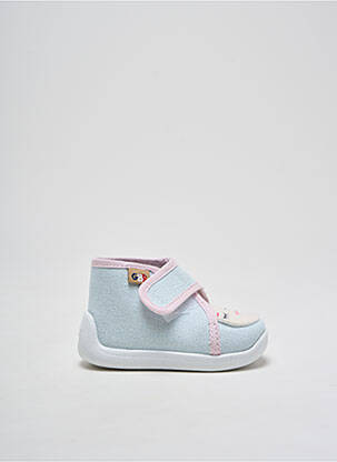 Chaussons/pantoufles fermeture scratch bout rond bleu GBB fille