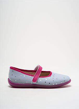 Chaussons/pantoufles tissage satiné bout rond gris BELLAMY fille