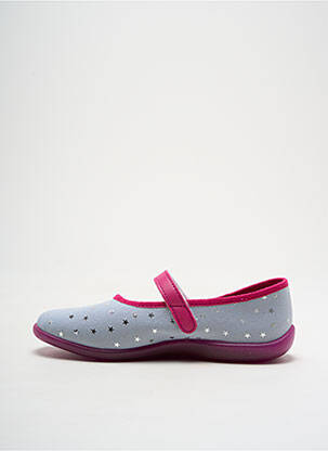 Chaussons/pantoufles tissage satiné bout rond gris BELLAMY fille